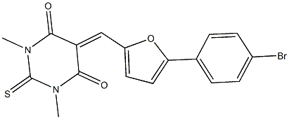 5-{[5-(4-bromophenyl)-2-furyl]methylene}-1,3-dimethyl-2-thioxodihydro-4,6(1H,5H)-pyrimidinedione Struktur