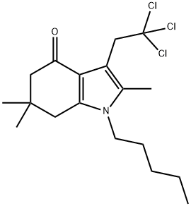 2,6,6-trimethyl-1-pentyl-3-(2,2,2-trichloroethyl)-1,5,6,7-tetrahydro-4H-indol-4-one Struktur