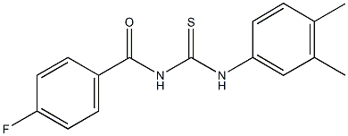 N-(3,4-dimethylphenyl)-N'-(4-fluorobenzoyl)thiourea Struktur