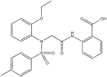 2-[({2-ethoxy[(4-methylphenyl)sulfonyl]anilino}acetyl)amino]benzoic acid Struktur