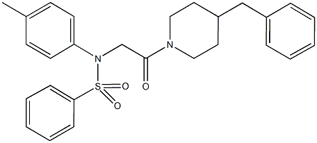 N-[2-(4-benzyl-1-piperidinyl)-2-oxoethyl]-N-(4-methylphenyl)benzenesulfonamide Struktur