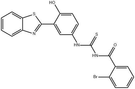 N-[3-(1,3-benzothiazol-2-yl)-4-hydroxyphenyl]-N'-(2-bromobenzoyl)thiourea Struktur