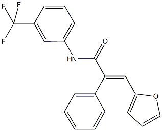 3-(2-furyl)-2-phenyl-N-[3-(trifluoromethyl)phenyl]acrylamide Struktur