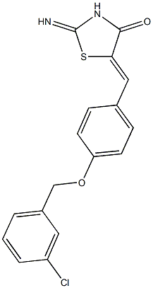 5-{4-[(3-chlorobenzyl)oxy]benzylidene}-2-imino-1,3-thiazolidin-4-one Struktur