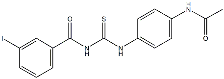 N-[4-({[(3-iodobenzoyl)amino]carbothioyl}amino)phenyl]acetamide Struktur