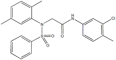 N-(3-chloro-4-methylphenyl)-2-[2,5-dimethyl(phenylsulfonyl)anilino]acetamide Struktur