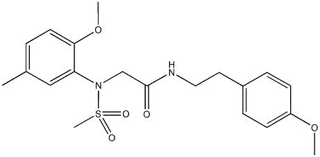 2-[2-methoxy-5-methyl(methylsulfonyl)anilino]-N-[2-(4-methoxyphenyl)ethyl]acetamide Struktur