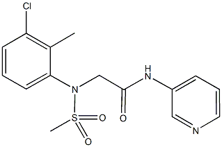 2-[3-chloro-2-methyl(methylsulfonyl)anilino]-N-(3-pyridinyl)acetamide Struktur