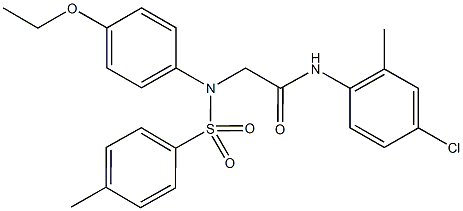 N-(4-chloro-2-methylphenyl)-2-{4-ethoxy[(4-methylphenyl)sulfonyl]anilino}acetamide Struktur