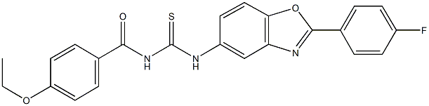 N-(4-ethoxybenzoyl)-N'-[2-(4-fluorophenyl)-1,3-benzoxazol-5-yl]thiourea Struktur