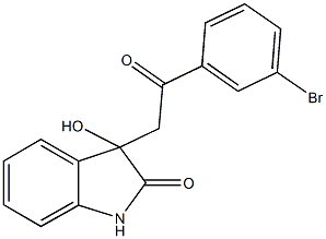 3-[2-(3-bromophenyl)-2-oxoethyl]-3-hydroxy-1,3-dihydro-2H-indol-2-one Struktur