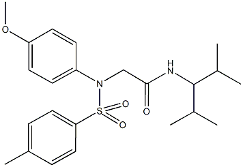 N-(1-isopropyl-2-methylpropyl)-2-{4-methoxy[(4-methylphenyl)sulfonyl]anilino}acetamide Struktur