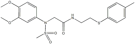 2-[3,4-dimethoxy(methylsulfonyl)anilino]-N-{2-[(4-methylphenyl)sulfanyl]ethyl}acetamide Struktur