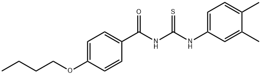 N-(4-butoxybenzoyl)-N'-(3,4-dimethylphenyl)thiourea Struktur