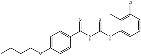 N-(4-butoxybenzoyl)-N'-(3-chloro-2-methylphenyl)thiourea Struktur