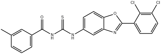 N-[2-(2,3-dichlorophenyl)-1,3-benzoxazol-5-yl]-N'-(3-methylbenzoyl)thiourea Struktur