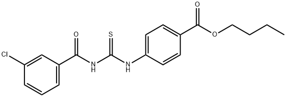 butyl 4-({[(3-chlorobenzoyl)amino]carbothioyl}amino)benzoate Struktur