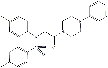 4-methyl-N-(4-methylphenyl)-N-[2-oxo-2-(4-phenyl-1-piperazinyl)ethyl]benzenesulfonamide Struktur