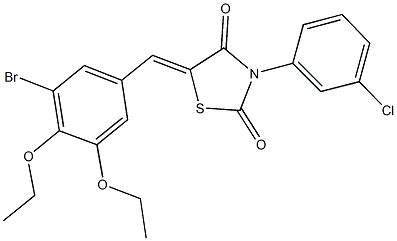 5-(3-bromo-4,5-diethoxybenzylidene)-3-(3-chlorophenyl)-1,3-thiazolidine-2,4-dione Struktur