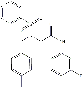 N-(3-fluorophenyl)-2-[[(4-methylphenyl)methyl](phenylsulfonyl)amino]acetamide Struktur