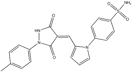 4-(2-{[1-(4-methylphenyl)-3,5-dioxo-4-pyrazolidinylidene]methyl}-1H-pyrrol-1-yl)benzenesulfonamide Struktur