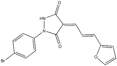 1-(4-bromophenyl)-4-[3-(2-furyl)-2-propenylidene]-3,5-pyrazolidinedione Struktur