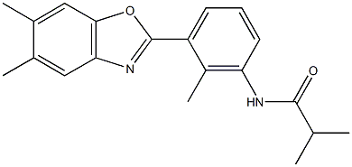 N-[3-(5,6-dimethyl-1,3-benzoxazol-2-yl)-2-methylphenyl]-2-methylpropanamide Struktur