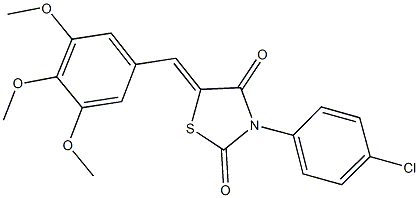 3-(4-chlorophenyl)-5-(3,4,5-trimethoxybenzylidene)-1,3-thiazolidine-2,4-dione Struktur