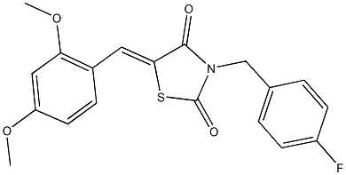 5-(2,4-dimethoxybenzylidene)-3-(4-fluorobenzyl)-1,3-thiazolidine-2,4-dione Struktur