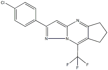 2-(4-chlorophenyl)-8-(trifluoromethyl)-6,7-dihydro-5H-cyclopenta[d]pyrazolo[1,5-a]pyrimidine Struktur