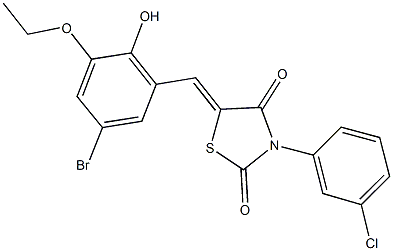 5-(5-bromo-3-ethoxy-2-hydroxybenzylidene)-3-(3-chlorophenyl)-1,3-thiazolidine-2,4-dione Struktur