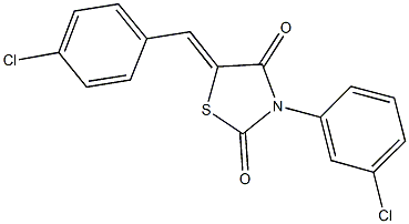 5-(4-chlorobenzylidene)-3-(3-chlorophenyl)-1,3-thiazolidine-2,4-dione Struktur