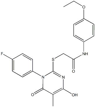 N-(4-ethoxyphenyl)-2-{[1-(4-fluorophenyl)-4-hydroxy-5-methyl-6-oxo-1,6-dihydropyrimidin-2-yl]thio}acetamide Struktur