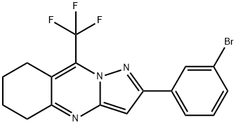 2-(3-bromophenyl)-9-(trifluoromethyl)-5,6,7,8-tetrahydropyrazolo[5,1-b]quinazoline Struktur