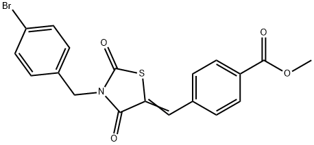 methyl 4-{[3-(4-bromobenzyl)-2,4-dioxo-1,3-thiazolidin-5-ylidene]methyl}benzoate Struktur