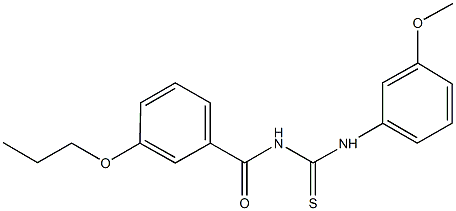 N-(3-methoxyphenyl)-N'-(3-propoxybenzoyl)thiourea Struktur