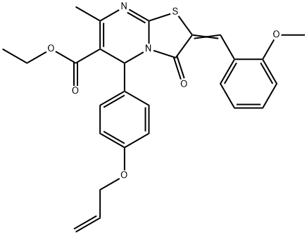 ethyl 5-[4-(allyloxy)phenyl]-2-(2-methoxybenzylidene)-7-methyl-3-oxo-2,3-dihydro-5H-[1,3]thiazolo[3,2-a]pyrimidine-6-carboxylate Struktur