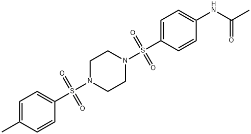 N-[4-({4-[(4-methylphenyl)sulfonyl]-1-piperazinyl}sulfonyl)phenyl]acetamide Struktur