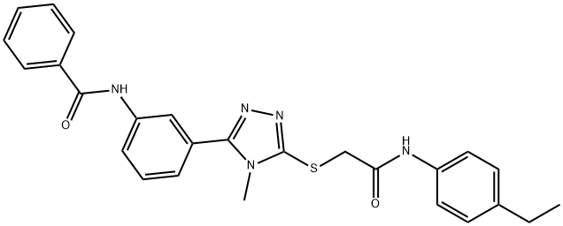 N-[3-(5-{[2-(4-ethylanilino)-2-oxoethyl]sulfanyl}-4-methyl-4H-1,2,4-triazol-3-yl)phenyl]benzamide Struktur