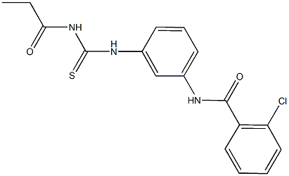 2-chloro-N-(3-{[(propionylamino)carbothioyl]amino}phenyl)benzamide Struktur