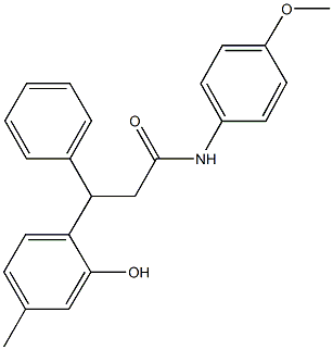 3-(2-hydroxy-4-methylphenyl)-N-(4-methoxyphenyl)-3-phenylpropanamide Struktur