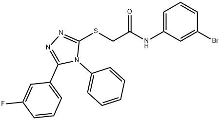 N-(3-bromophenyl)-2-{[5-(3-fluorophenyl)-4-phenyl-4H-1,2,4-triazol-3-yl]sulfanyl}acetamide Struktur