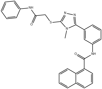 N-(3-{5-[(2-anilino-2-oxoethyl)sulfanyl]-4-methyl-4H-1,2,4-triazol-3-yl}phenyl)-1-naphthamide Struktur