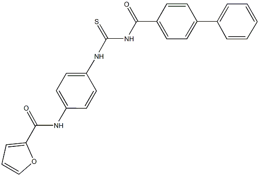 N-[4-({[([1,1'-biphenyl]-4-ylcarbonyl)amino]carbothioyl}amino)phenyl]-2-furamide Struktur