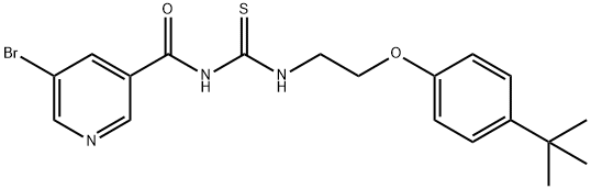 N-[(5-bromopyridin-3-yl)carbonyl]-N'-[2-(4-tert-butylphenoxy)ethyl]thiourea Struktur