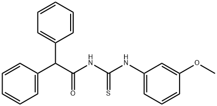 N-(diphenylacetyl)-N'-(3-methoxyphenyl)thiourea Struktur