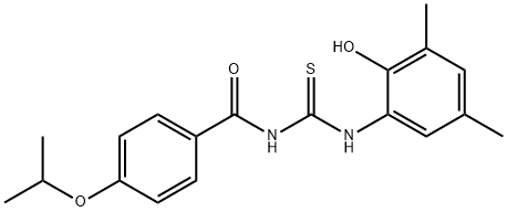 N-(2-hydroxy-3,5-dimethylphenyl)-N'-(4-isopropoxybenzoyl)thiourea Struktur