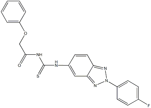 N-[2-(4-fluorophenyl)-2H-1,2,3-benzotriazol-5-yl]-N'-(phenoxyacetyl)thiourea Struktur