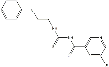 N-[(5-bromo-3-pyridinyl)carbonyl]-N'-[2-(phenylsulfanyl)ethyl]thiourea Struktur