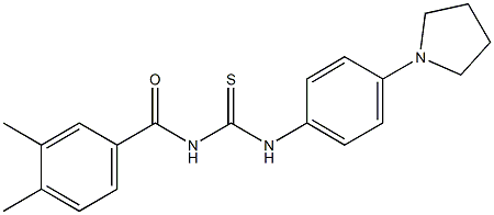 N-(3,4-dimethylbenzoyl)-N'-[4-(1-pyrrolidinyl)phenyl]thiourea Struktur